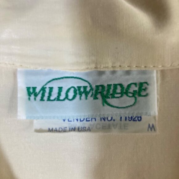 Womens Vintage Willowridge Button Shirt Cream M Acetate Rayon Made in USA - Picture 7 of 9
